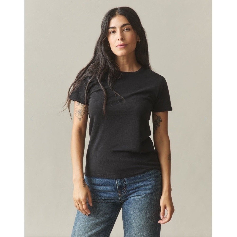 American Giant Classic Premium Slub Crew Tee Women's Medium Black Cotton USA Tee